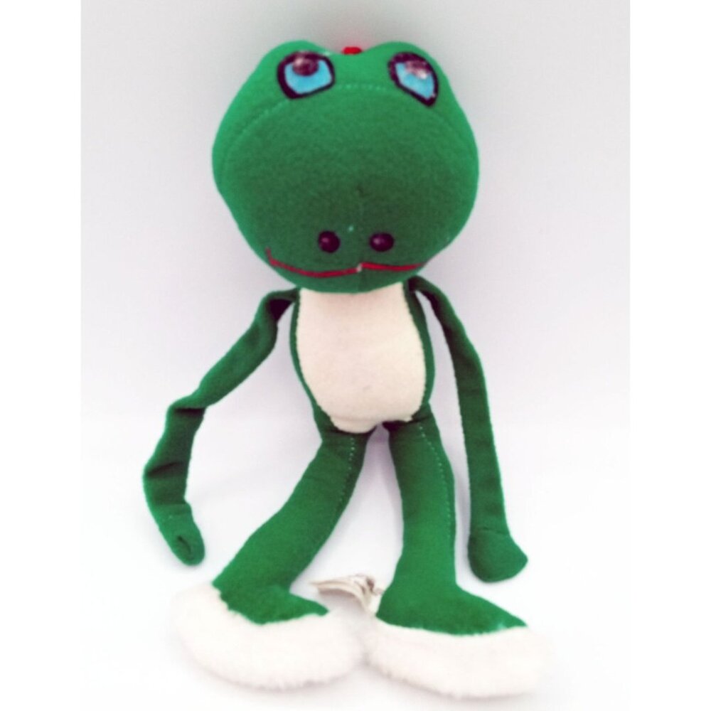 Green Frog Plush Ace Novelty Vintage 9 Inch Shred Paper Filled Polystyrene Toy